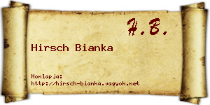 Hirsch Bianka névjegykártya